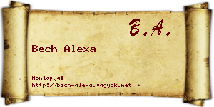 Bech Alexa névjegykártya